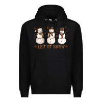 Black Let It Snow Snowmen Premium Hoodie - LillyAllenDesigns