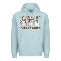 Blue Mist Let It Snow Snowmen Premium Hoodie - LillyAllenDesigns