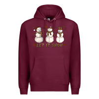Burgundy Let It Snow Snowmen Premium Hoodie - LillyAllenDesigns