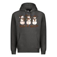 Charcoal Heather Let It Snow Snowmen Premium Hoodie - LillyAllenDesigns