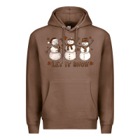 Chestnut Let It Snow Snowmen Premium Hoodie - LillyAllenDesigns