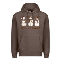 Coffee Let It Snow Snowmen Premium Hoodie - LillyAllenDesigns