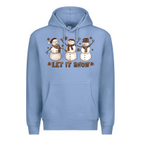 Colony Blue Let It Snow Snowmen Premium Hoodie - LillyAllenDesigns