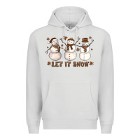 Dove Grey Let It Snow Snowmen Premium Hoodie - LillyAllenDesigns