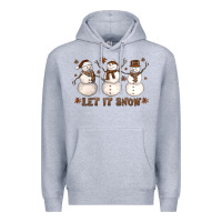Heather Grey Let It Snow Snowmen Premium Hoodie - LillyAllenDesigns