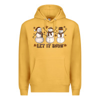 Mustard Let It Snow Snowmen Premium Hoodie - LillyAllenDesigns