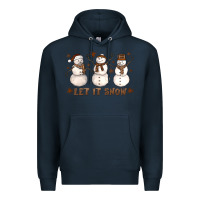 Navy Let It Snow Snowmen Premium Hoodie - LillyAllenDesigns