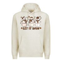 Oatmeal Heather Let It Snow Snowmen Premium Hoodie - LillyAllenDesigns