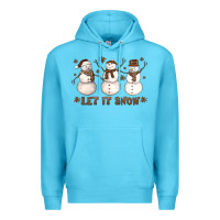 Ocean Blue Let It Snow Snowmen Premium Hoodie - LillyAllenDesigns