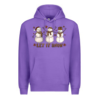 Purple Let It Snow Snowmen Premium Hoodie - LillyAllenDesigns