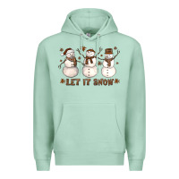Seafoam Let It Snow Snowmen Premium Hoodie - LillyAllenDesigns