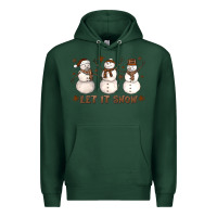 Sports Green Let It Snow Snowmen Premium Hoodie - LillyAllenDesigns