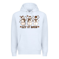 White Let It Snow Snowmen Premium Hoodie - LillyAllenDesigns