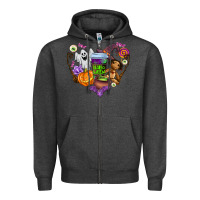 Charcoal Heather halloween Zipper Hoodie - AdoDesignShop