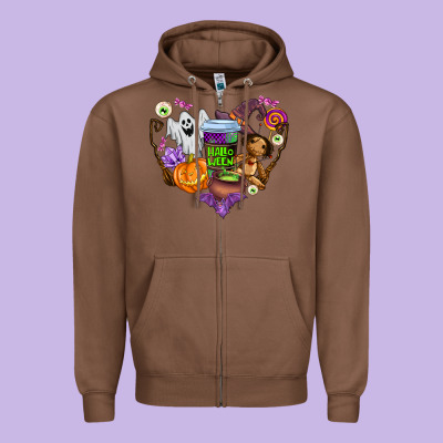 Halloween Zipper Hoodie Designed By Adodesignshop