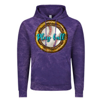 Cloud Purple baseball with sunflower round earrings Vintage Hoodie - BundleAndBundleShop