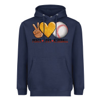 Navy peace love baseball Heavyweight Hoodie - AdoDesignShop