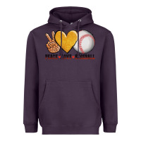 Plum peace love baseball Heavyweight Hoodie - AdoDesignShop