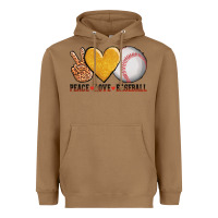 Toasted Coconut peace love baseball Heavyweight Hoodie - AdoDesignShop