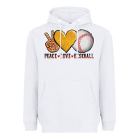 White peace love baseball Heavyweight Hoodie - AdoDesignShop
