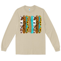 Mushroom turquoise sunflowers cowhide leopard glitter background Long Sleeve Tee - RanaPortraitStore