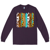 Plum turquoise sunflowers cowhide leopard glitter background Long Sleeve Tee - RanaPortraitStore