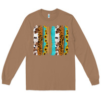 Toasted Coconut turquoise sunflowers cowhide leopard glitter background Long Sleeve Tee - RanaPortraitStore