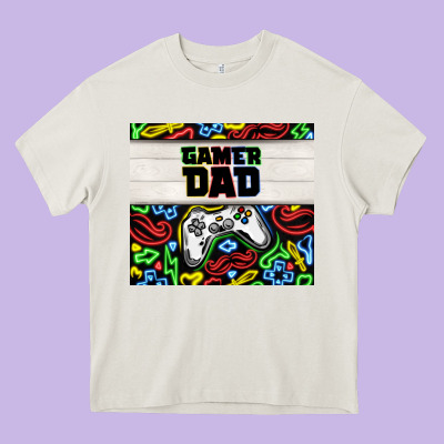 Gamer Dad Heavy Core Tee Designed By Tumblerdesignbyshophia
