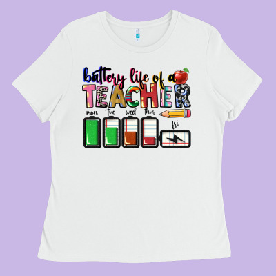 Battery Life Of Teacher Ladies Tee Designed By Cowgirlartshop