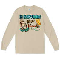 Mushroom İn Everything Give Thanks Long Sleeve Tee - BundleAndBundleShop