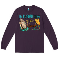 Plum İn Everything Give Thanks Long Sleeve Tee - BundleAndBundleShop