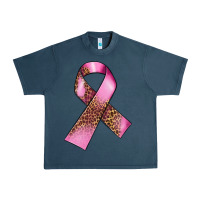 Midnight Navy Breast Cancer ribbon Urban Heavy Tee - FaDigitalArtStudio