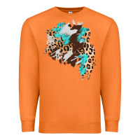Carrot cowhide leopard turquoise patch Premium Sweatshirt - AdoDesignShop
