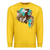 Lemon cowhide leopard turquoise patch Premium Sweatshirt - AdoDesignShop
