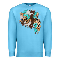 Ocean Blue cowhide leopard turquoise patch Premium Sweatshirt - AdoDesignShop