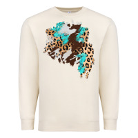 Sandshell cowhide leopard turquoise patch Premium Sweatshirt - AdoDesignShop