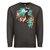 Smoke cowhide leopard turquoise patch Premium Sweatshirt - AdoDesignShop