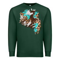 Sports Green cowhide leopard turquoise patch Premium Sweatshirt - AdoDesignShop