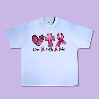 Love Faith Cure Breast Cancer Urban Heavy Tee Designed By Fadigitalartstudio