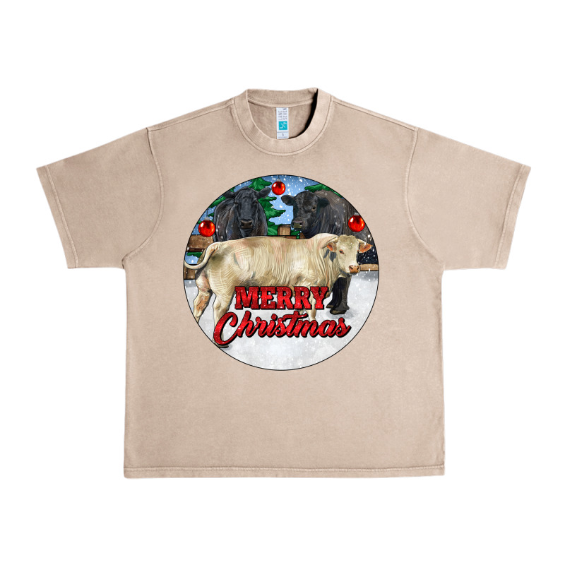 Merry Christmas Charolais Bull Urban Heavy Tee by RanaPortraitStore | Teevron