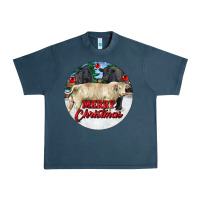 Midnight Navy Merry Christmas Charolais Bull Urban Heavy Tee - RanaPortraitStore