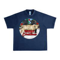 Navy Merry Christmas Charolais Bull Urban Heavy Tee - RanaPortraitStore