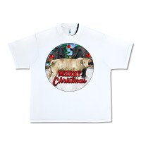 White Merry Christmas Charolais Bull Urban Heavy Tee - RanaPortraitStore