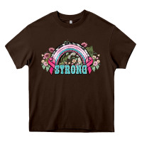 Chocolate Brown Strong Cancer rainbow Cancer Awareness Heavy Core Tee - HowdyJamesFarm