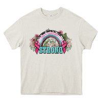 Cream Strong Cancer rainbow Cancer Awareness Heavy Core Tee - HowdyJamesFarm