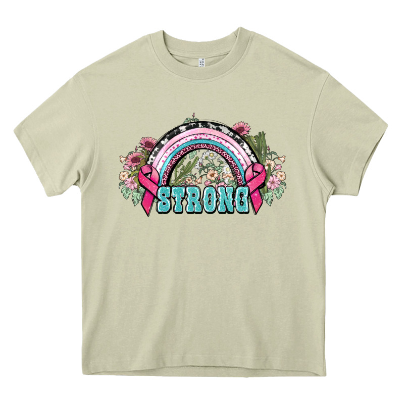 Strong Cancer Rainbow Cancer Awareness Heavy Core Tee by HowdyJamesFarm | Teevron