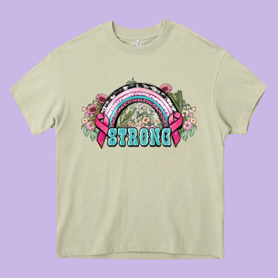 Strong Cancer Rainbow Cancer Awareness Heavy Core Tee Designed By Howdyjamesfarm