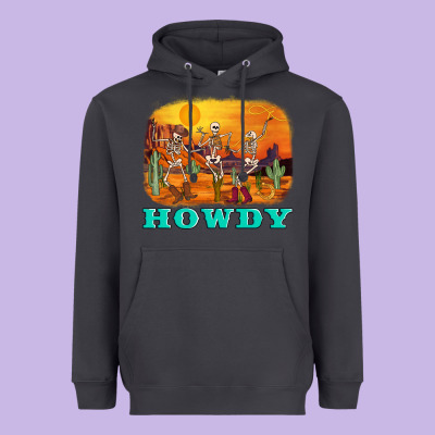 Western Skeleton Heavyweight Hoodie Designed By Adodesignshop