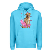 Ocean Blue Labrador Retriever Dog With Tutu Premium Hoodie - LillyAllenDesigns