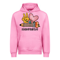 Fuchsia Pink peace love kindergarten Urban Hoodie - JahusDesignShop